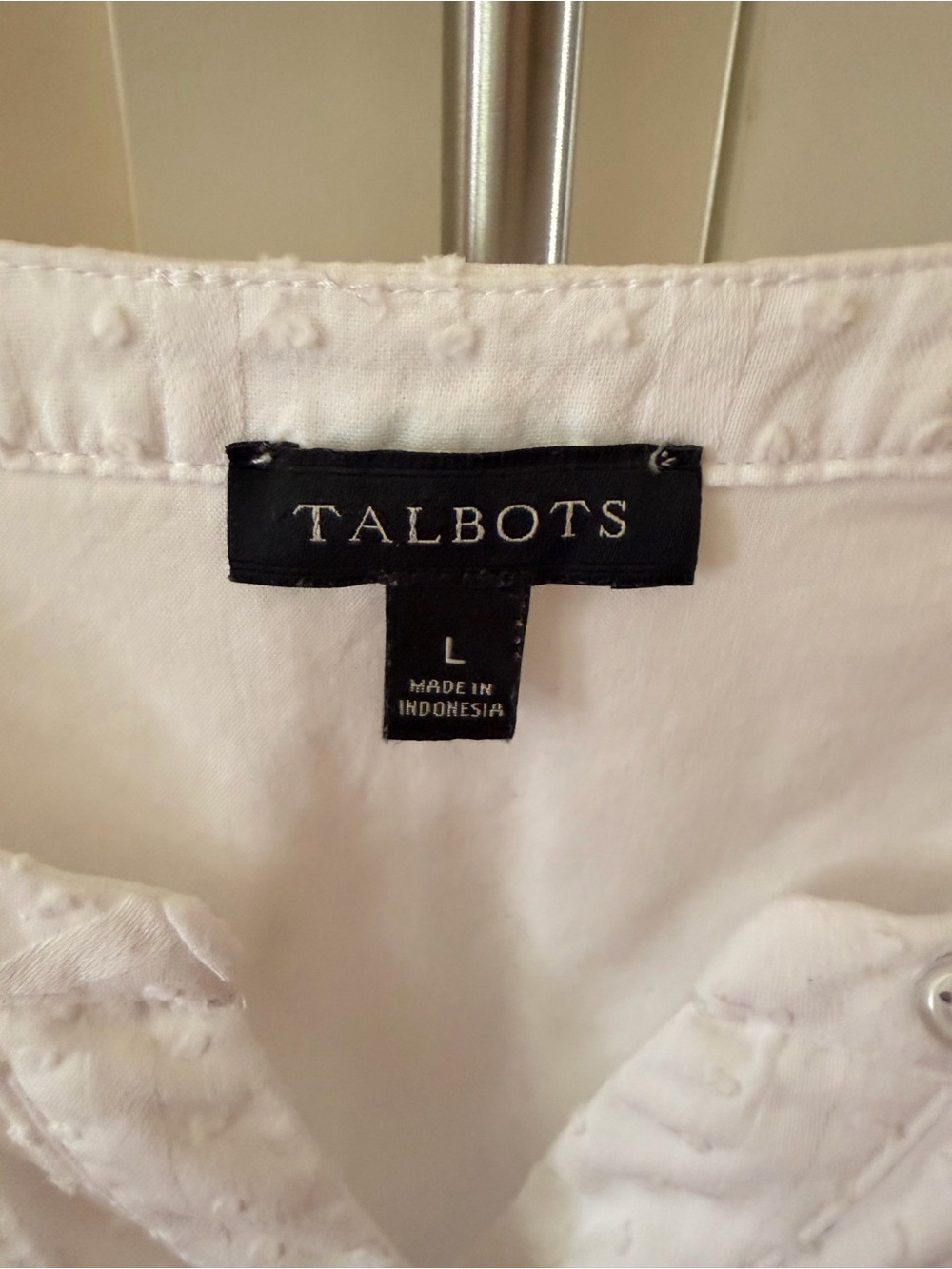 Talbots White Textured Button Front Tunic - Picture 3 of 10